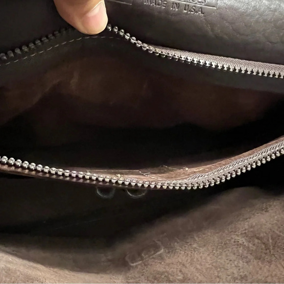 Jack Georges Brown Leather Turn Lock Briefcase Shoulder Bag Messenger - Picture 6 of 16